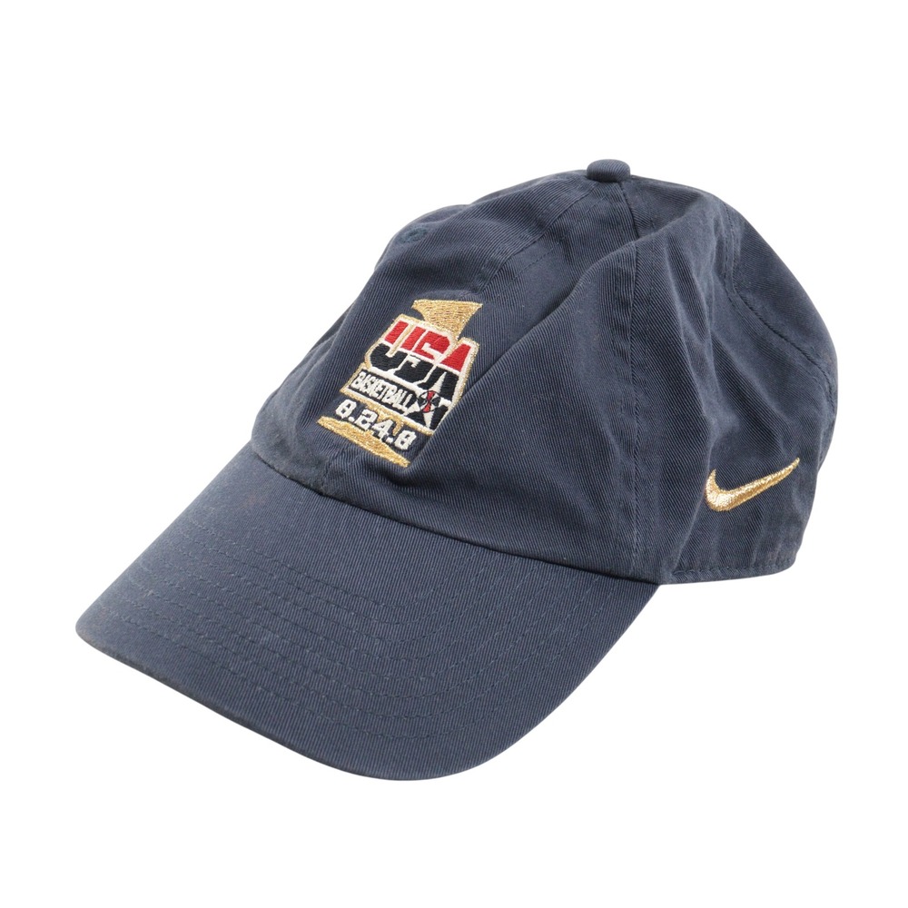 Vintage Nike Team USA Basketball Hat Cap Navy Blue Cotton One Size Strapback 90s